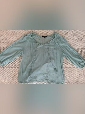 Zac & Rachel Light Sage Tassel Peasant Blouse